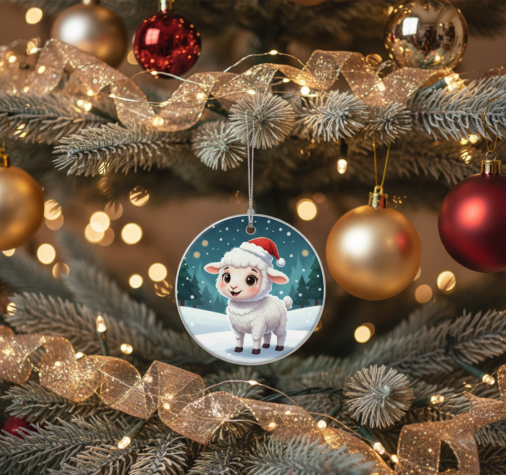 [2D FLAT ACRYLIC] "He Leaves the 99 to Rescue Me" Good Shepherd Ornament – Christian Christmas Gift