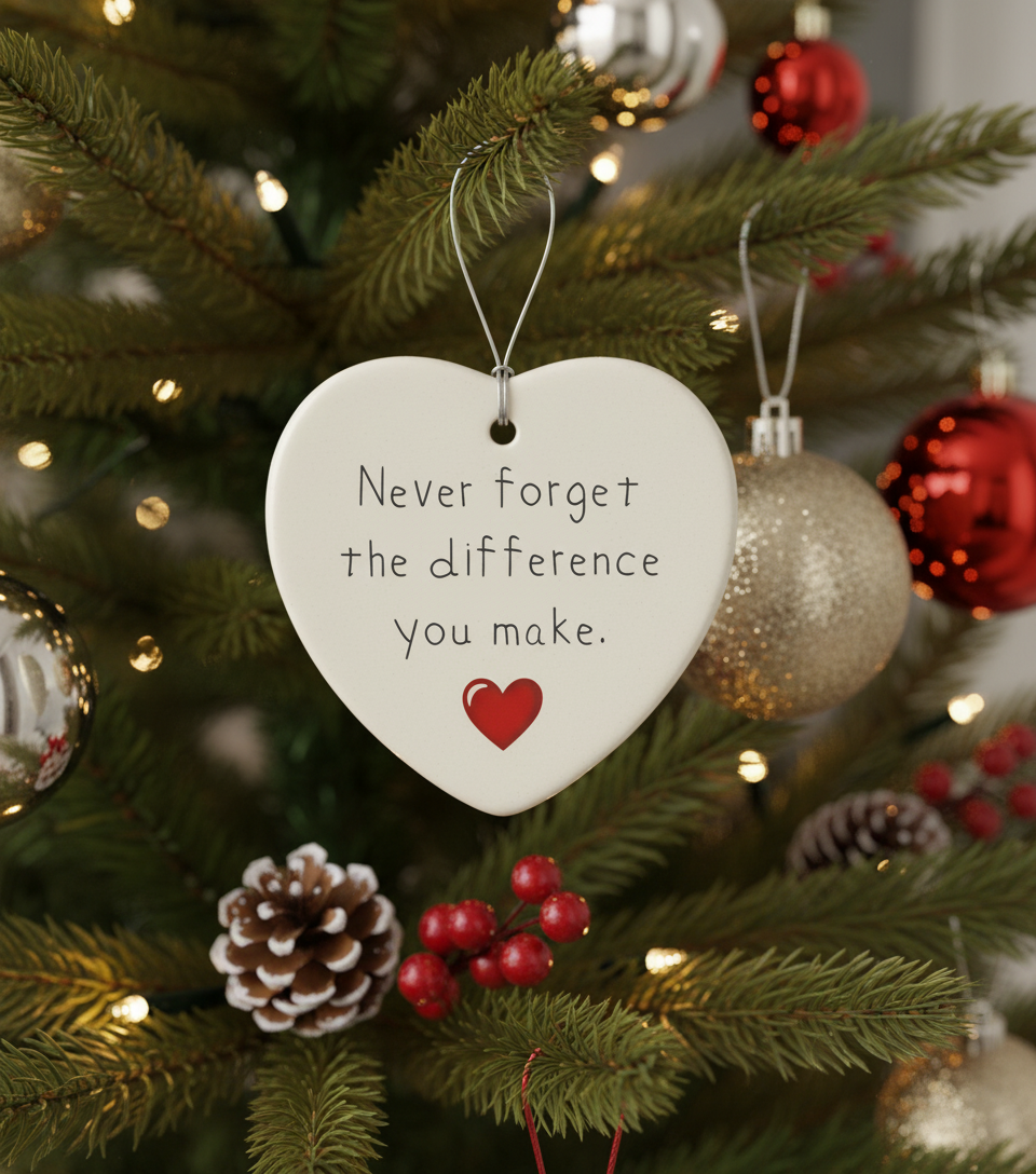 [2D FLAT ACRYLIC] Appreciation Gift Ornament 2025 – 'Never Forget The Difference You Made' Keepsake