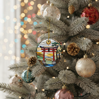 [2D FLAT ACRYLIC] Japanese Shinto Shrine Ornament – Faux Stained Glass Style Japan Travel Gift