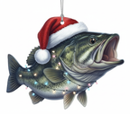 [2D FLAT ACRYLIC] Largemouth Bass Fishing Christmas Ornament – Keepsake Gift for Anglers