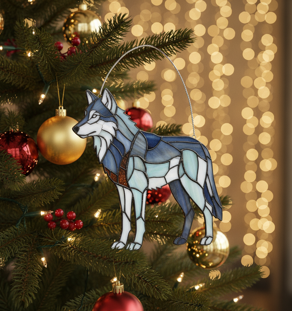 [2D FLAT ACRYLIC] Majestic Wolf Window Hanging Ornament – Acrylic Suncatcher Gift for Wolf Lovers