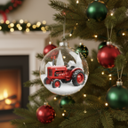 [2D FLAT ACRYLIC] Personalized Trucker Christmas Ornament with Custom Photo & Name | Truck Driver Gift