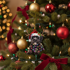 [2D FLAT ACRYLIC] Adorable Schnoodle Christmas Ornament – Festive Dog Lover Keepsake Gift