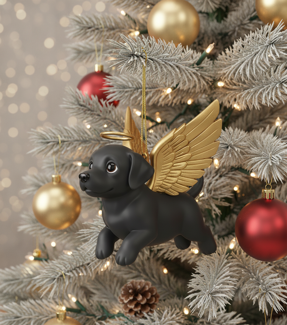 [2D FLAT ACRYLIC] Angel Yorkie Christmas Ornament | Memorial Dog Lover Holiday Decor