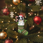 [2D FLAT ACRYLIC] Border Collie Christmas Ornament | Festive Holiday Decor for Dog Lovers