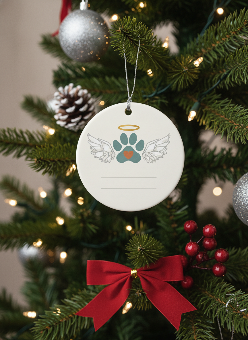 [2D FLAT ACRYLIC] Angel Wing Pet Memorial Ornament | Remembrance Gift for Loss of Dog or Cat