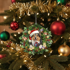 [2D FLAT ACRYLIC] Adorable Sheltie Christmas Ornament – Shetland Sheepdog Keepsake Gift