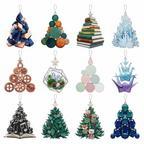 [2D FLAT ACRYLIC] Book Lover Christmas Ornaments – Acrylic Bookshelf Tree Pendants