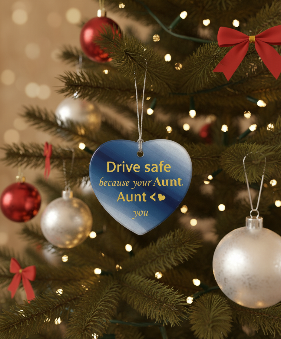 [2D FLAT ACRYLIC] Drive Safe Acrylic Christmas Ornament | Thoughtful Trucker Gift for New Drivers & Loved Ones