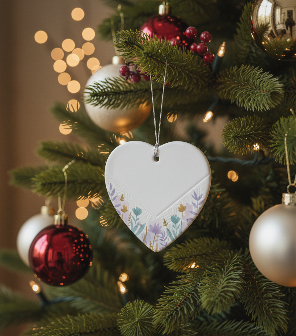 [2D FLAT ACRYLIC] Never Forget The Difference You Make Ornament – Ceramic Heart Thank You Gift for Teacher, Nurse, Friend