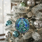 [2D FLAT ACRYLIC] Stained Glass-Inspired 2025 Christmas Ornament – Elegant Holiday Keepsake Gift