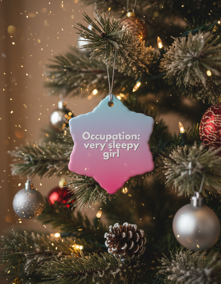 [2D FLAT ACRYLIC] Adorable Corgi Santa Sleigh Christmas Ornament – Porcelain Gift for Dog Lovers