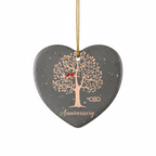 [2D FLAT ACRYLIC] 20th Wedding Anniversary Heart Ornament – Ceramic Keepsake Gift for Couple