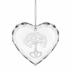 [2D FLAT ACRYLIC] 60th Diamond Anniversary Glass Ornament – Heart-Shaped Keepsake Gift for Parents & Grandparents