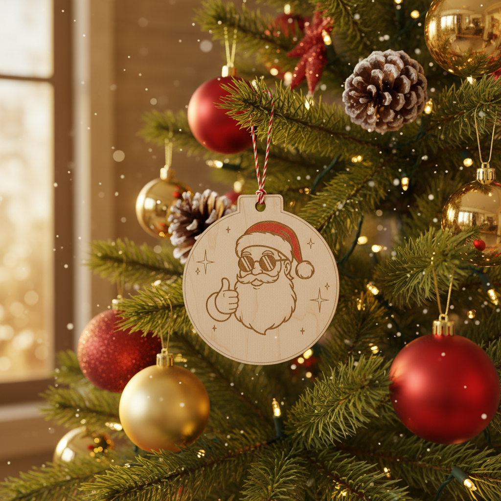 [2D FLAT ACRYLIC] Funny Santa 'Six Seven' Ornament