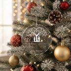 [2D FLAT ACRYLIC] 70th Platinum Wedding Anniversary Glass Ornament – Keepsake Gift for Parents & Couples