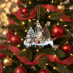 [2D FLAT ACRYLIC] Saint Bernard Christmas Ornament – Holiday Keepsake Gift for Dog Lovers
