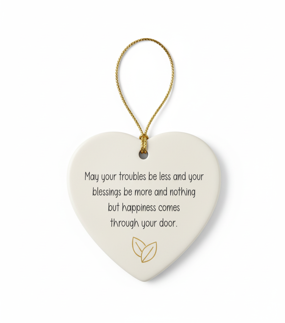 [2D FLAT ACRYLIC] Heart Ceramic New Home Ornament – Housewarming & Congratulations Gift