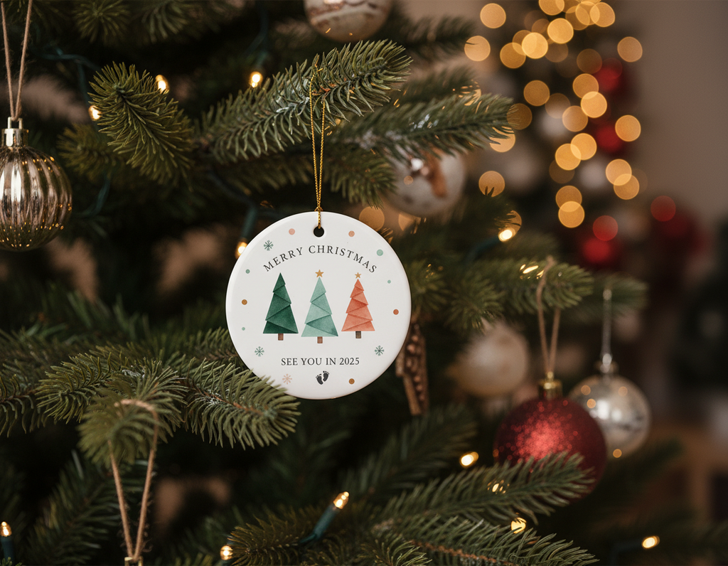 [2D FLAT ACRYLIC] Promoted to Grandparents Christmas Ornament – Heartfelt Pregnancy Announcement Gift