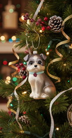 [2D FLAT ACRYLIC] Cairn Terrier Glass Christmas Ornament | Hand-Blown Holiday Tree Decor
