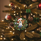 [2D FLAT ACRYLIC] Charming Beagle Dog Christmas Ornament – Festive Pet Lover Keepsake