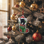[2D FLAT ACRYLIC] Black Cat Christmas Ornament | Keepsake Holiday Decor for Cat Lovers