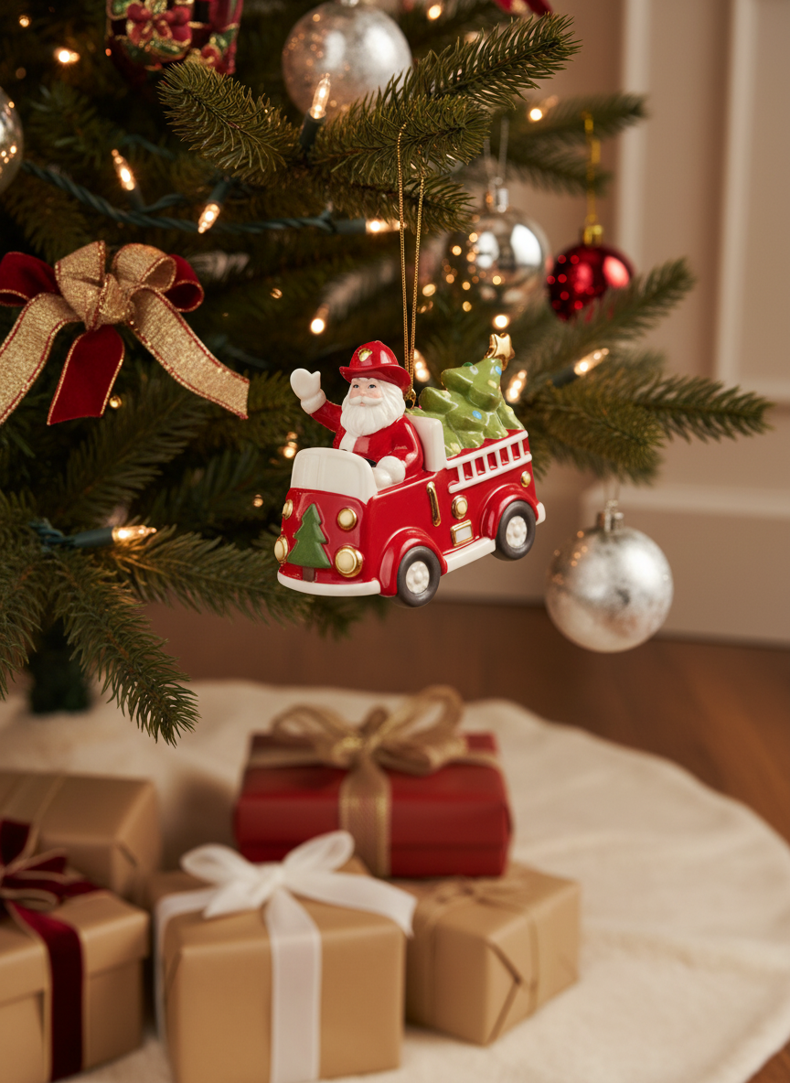 [2D FLAT ACRYLIC] Personalized Big Rig Christmas Ornament | Custom Trucker Gift for Truck Driver