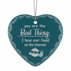 [2D FLAT ACRYLIC] "Best Thing on the Internet" Heart Ornament - Cute Robot Keepsake