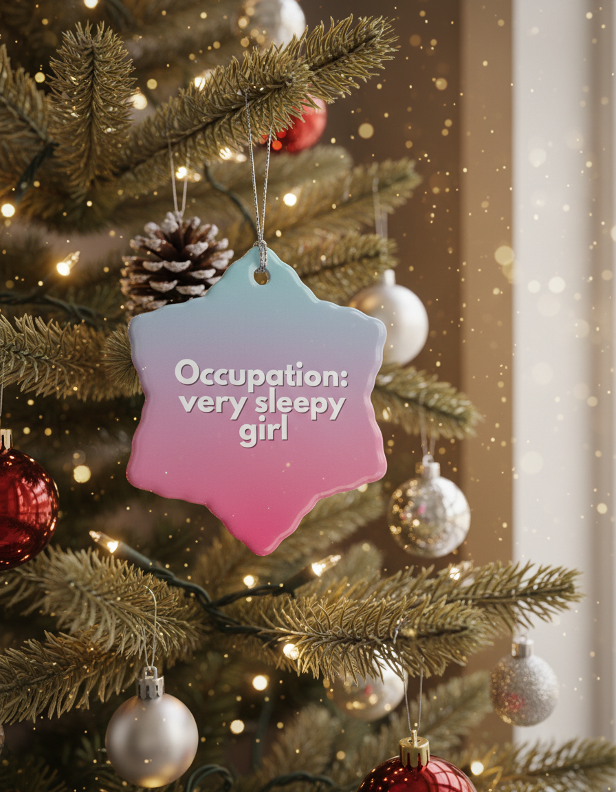 [2D FLAT ACRYLIC] Adorable Corgi Santa Sleigh Christmas Ornament – Porcelain Gift for Dog Lovers