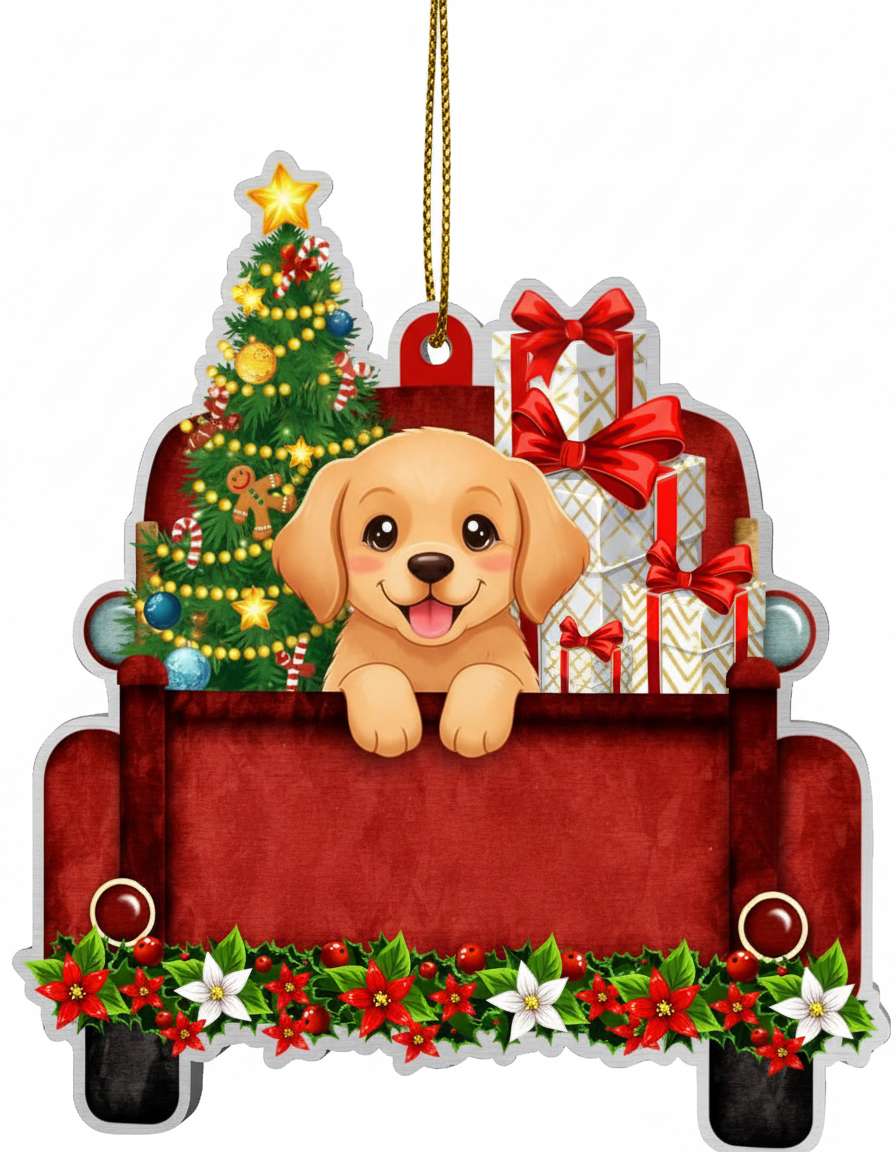 [2D FLAT ACRYLIC] Adorable Chihuahua Christmas Ornament | Festive Holiday Dog Decoration