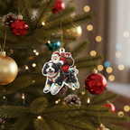 [2D FLAT ACRYLIC] Funny Bernedoodle Santa Christmas Ornament – 2025 Holiday Gift for Dog Lovers