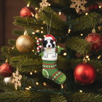 [2D FLAT ACRYLIC] Border Collie Christmas Ornament | Festive Holiday Decor for Dog Lovers