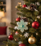 [2D FLAT ACRYLIC] Sea Glass Snowflake Ornament – Coastal Friendship Christmas Keepsake