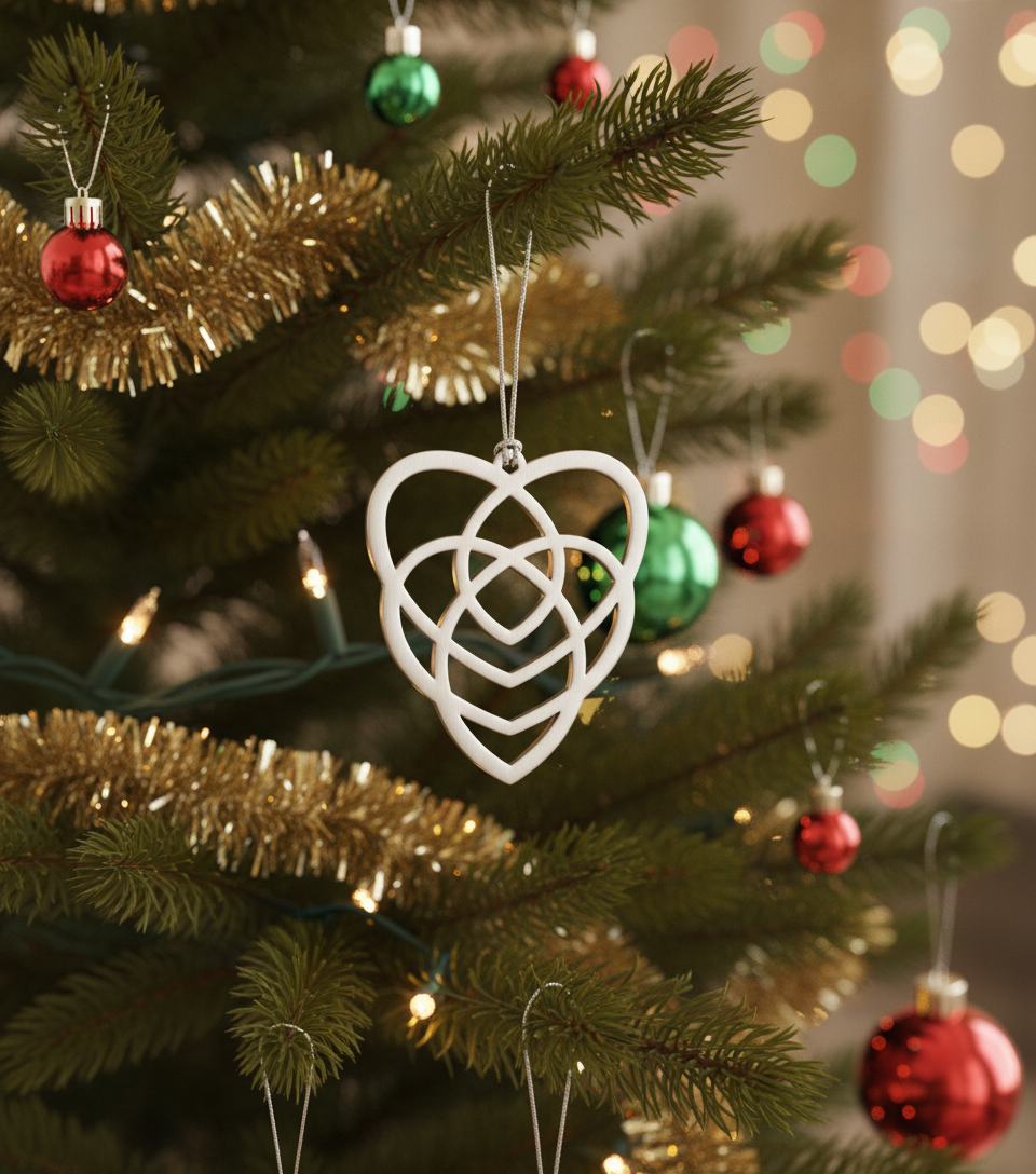 [2D FLAT ACRYLIC] Celtic Heart Mother and Child Ornament – Symbol of Eternal Love Gift for Mom