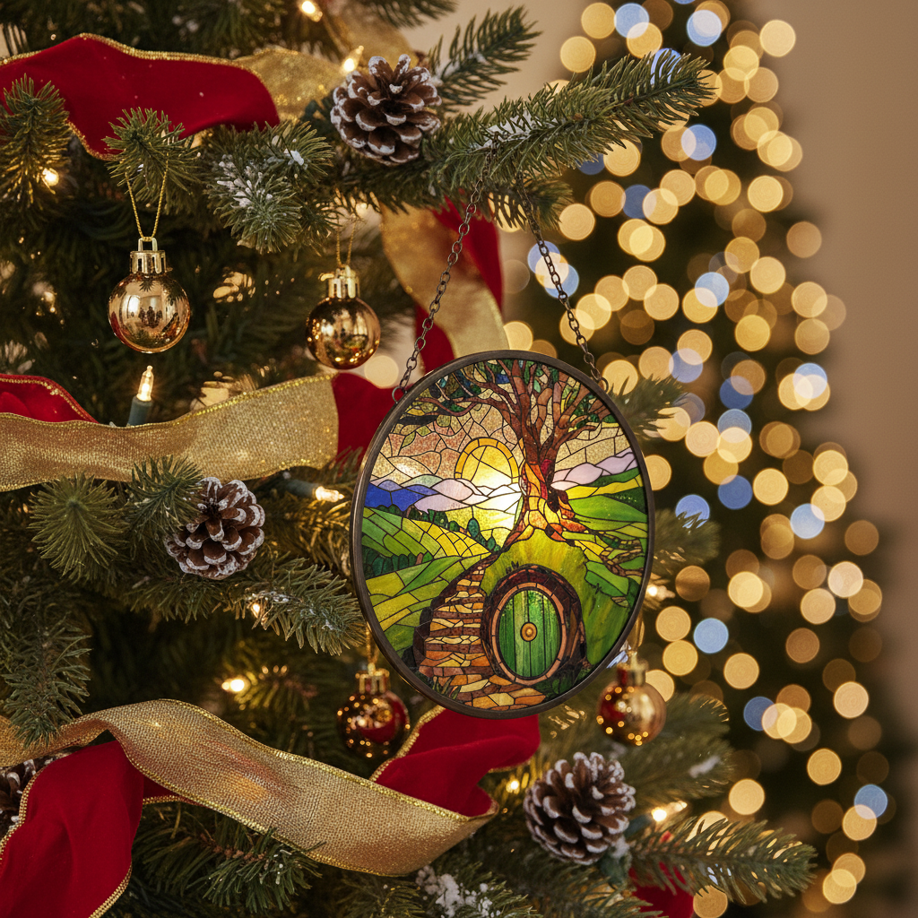 [2D FLAT ACRYLIC] The Shire Stained Glass Style Suncatcher – Gift for Fantasy Book Lovers