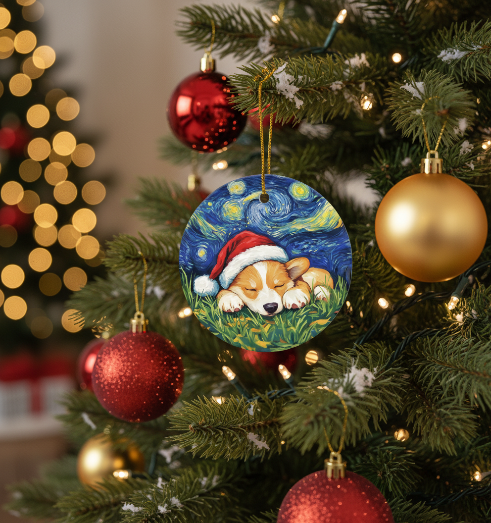 [2D FLAT ACRYLIC] Black Labrador Red Truck Christmas Ornament | Double-Sided Aluminum Keepsake 2024