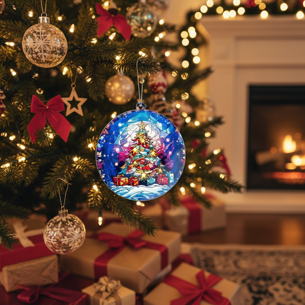 [2D FLAT ACRYLIC] Tree of Life Christmas Ornament 2025 – Elegant Suncatcher Holiday Keepsake