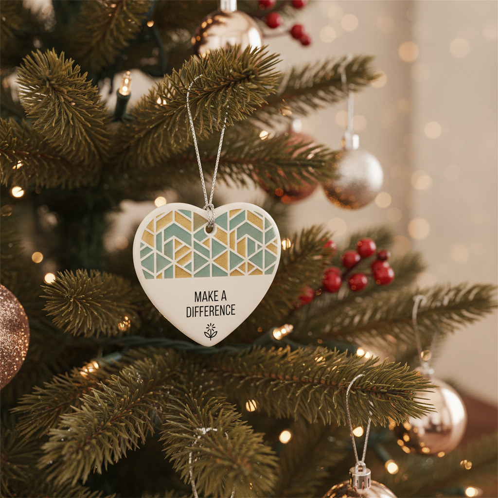 [2D FLAT ACRYLIC] Ceramic Heart Thank You Ornament – Appreciation Gift for Midwife or Friend