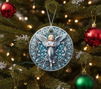 [2D FLAT ACRYLIC] Personalized Angel Christmas Ornament – Custom Ceramic Holiday Keepsake Gift