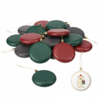 [2D FLAT ACRYLIC] 30-Pack Matte White Blank Ornaments – 3.15-Inch Plastic Discs for DIY Christmas Crafts