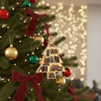 [2D FLAT ACRYLIC] Book Lover Christmas Ornament – Retro Design Gift for Readers