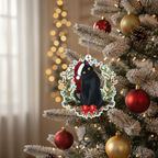 [2D FLAT ACRYLIC] Black Cat Christmas Ornament | Holiday Keepsake Gift for Cat Lovers