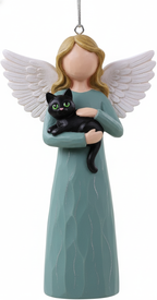 [2D FLAT ACRYLIC] Black Cat Angel Memorial Ornament | Heartfelt Pet Loss Sympathy Gift for Christmas