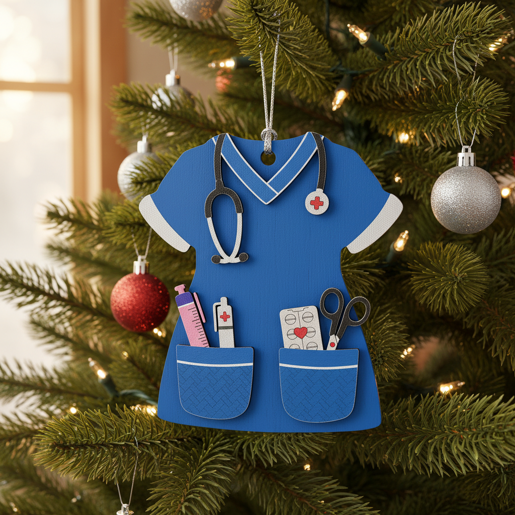 [2D FLAT ACRYLIC] Scrub Life Nurse Ornament 2025 – Heartfelt Christmas Gift for Healthcare Heroes