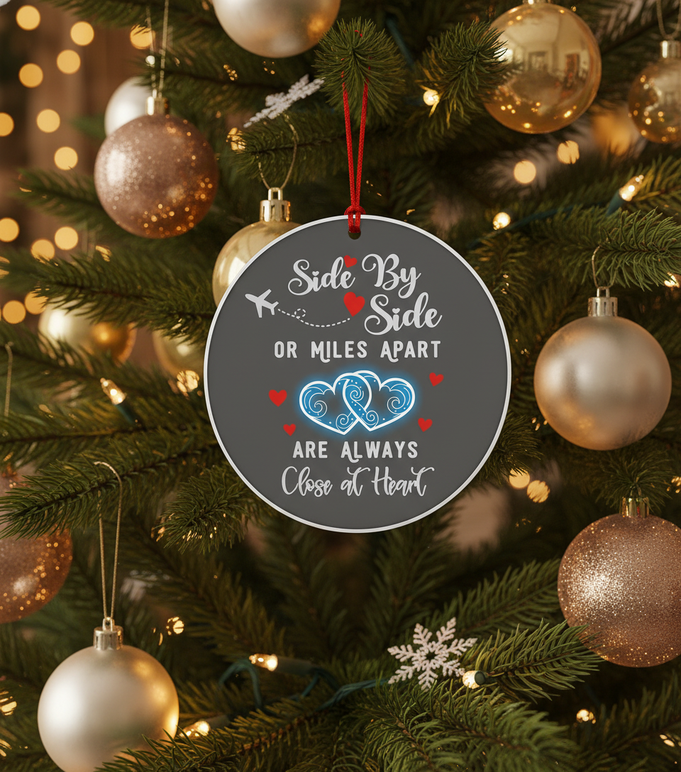 [2D FLAT ACRYLIC] "Close at Heart" Grandkids Christmas Ornament - Keepsake Gift for Grandchildren from Grandparents