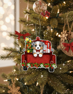 [2D FLAT ACRYLIC] Funny Truck Driver Christmas Ornament 2024 | Big Rig Keepsake Gift for Trucker Dad