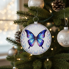 [2D FLAT ACRYLIC] Butterfly Stained Glass Ornament – Elegant Hanging Decoration for Your Christmas Tree | Perfect Holiday Keepsake Gift & Present Exchange Idea