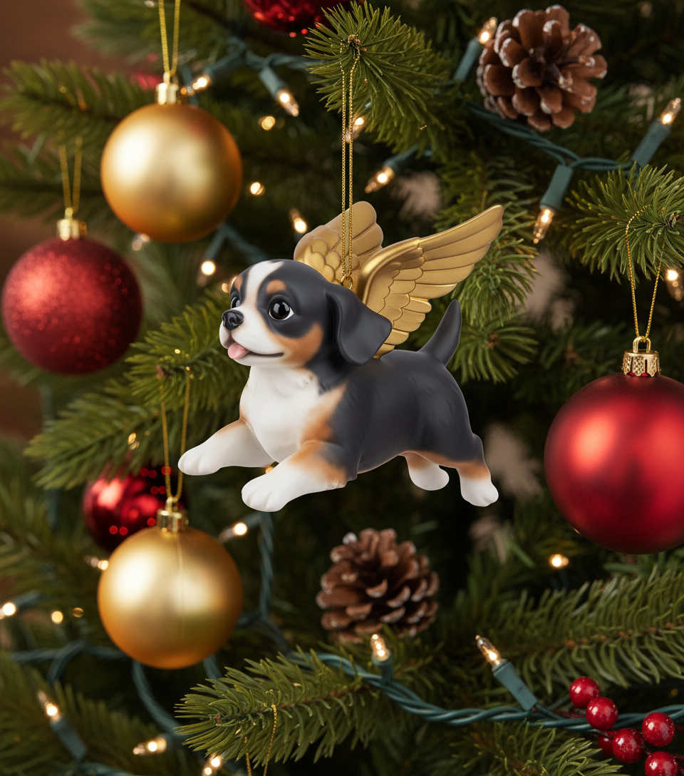 [2D FLAT ACRYLIC] Cavalier King Charles Spaniel Angel Christmas Ornament | Dog Lover Gift & Holiday Decor