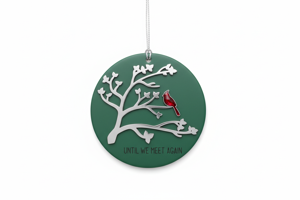 [2D FLAT ACRYLIC] Until We Meet Again" Cardinal Memorial Ornament - Remembrance & Sympathy Gift