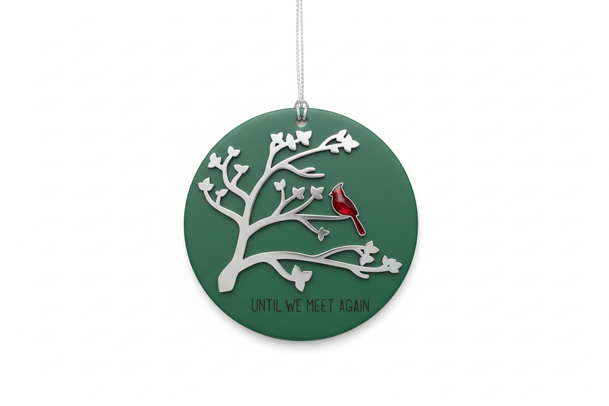 [2D FLAT ACRYLIC] Until We Meet Again" Cardinal Memorial Ornament - Remembrance & Sympathy Gift